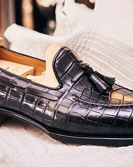 Handmade Men black leather Tassels shoes moccasins crocodile patterned shoes