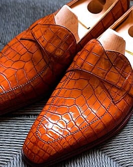 New Men Leather Shoes Formal Crocodile Texture Leather