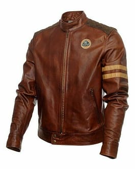 New Men's Custom Made Classic Lotus Biker Racing Brown Cowhide Leather Fashion Jacket