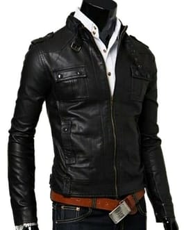 New Men's Handmade Causal Biker Slim Fit Stylish Black Cowhide Leather Fashion Jacket