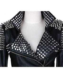 New Handmade Women's Black Fashion Studded Punk Style Leather Biker Rocker Jackets