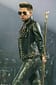 Singer Adam Lambertdd Black Half Golden Studded Brando Unique Leather Jacket