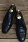 Men's New Handmade Leather Shoes Dual Tone Black Leather & Suede Cap Toe Lace Up Dress & Casual Wear Shoes