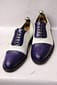 Men's New Handmade Blue & White Leather Stylish Cap Toe, Lace Up Style Dress & Formal Wear Shoes