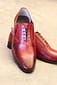 New Men's Handmade Burgundy Leather Lace Up Round Toe Oxford Style Dress & Office Shoes