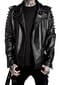 Men's Black Stylish Leather Jacket with spiked upper sleeves, Biker Jackets for Men's, Men Leather apparel