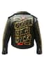 New Men Women's Custom Made Black Leather Full Metallic Studded Don't Be A Dick Printed Zipper Belted Stylish Leather Jackets