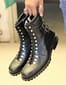 New Men's Custom Made Black Leather Long Lace up High Ankle Marching Boots