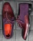 New Mens Handmade Formal Shoes Burgundy Leather & Purple Suede Lace Up Dress & Casual Wear Boots