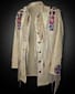 Men's Beige Suede Leather Fringed Jacket and Western Beading Wear
