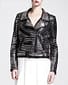 A.L.C Women Full Silver Heavy Metal Rivets Studded Brando Black Leather Jacket