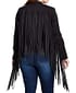 New Handmade Women's Black Long Fringe Suede Cow Leather Jackets