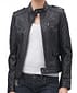 Women's New Custom Made Black Leather Zip up Style Real Cowhide Leather Jacket