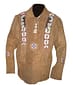 Men's Handmade New Native American Eagle Beads Fringes Suede Leather Shirt