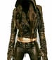 Woman Punk Leather Jacket Full Spiked Metal Studded Real Leather Jacket Black