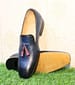 New Men's Handmade Formal Shoes Men's Two Tone Blue Leather Slip On Tasssel Style Dress & Casual Loafers