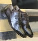 New Men's Handmade Black Crocodile Textured Leather Lace Up Style Round Toe Dress & Casual Wear Shoes