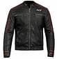 Men's New Custom Made Black Leather Maroon Strips Fashion Leather Biker Jackets