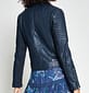 Womens New Handmade Navy Blue Leather Jacket Real Cowhide Leather Zip Up Stylish Biker Leather Jackets