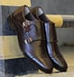 Men's New Handmade Brown Leather Stylish Double Monk Strap Dress & Casual Wear Shoes
