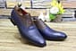 New Men's Custom Made Leather Shoes Blue & Brown Leather Lace Up Style Handmade Dress & Formal Wear Shoes