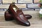 New Men's Handmade Formal Shaded Crocodile Textured Leather Loafer Slip on Shoes