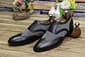 Men's Handmade Formal Shoes Black & Grey Leather & Suede Lace Up Style Wing Tip Dress & Casual Wear Shoes