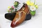 New Men's Handmade Leather Shoes Brown Leather Side Lace Style Dress & Formal Wear Shoes