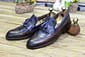 New Handmade Men's Black Blue Leather Slip On Bespoke Teasels Genuine Leather Loafers Dress & Formal Shoes