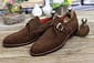 Men's Handmade Formal Leather Shoes Brown Leather Single Monk Strap Dress & Casual Wear Shoes