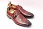 New Men's Handmade Burgundy Leather Stylish Single Monk Strap Dress & Formal Wear Shoes