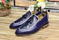 Men's New Handmade Navy Blue Leather Loafer Slip On Stylish Teasel Loafers With White Pipe Dress & Moccasin Shoes