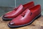 New Mens Handmade Shoes Genuine Red Leather Loafers & Slip On Moccasin Tassels Boots