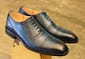 Men's Custom Handmade Blue Leather Lace Up Cap Toe Style Dress & Casual Wear Shoes