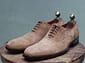 Men's Handmade Leather Shoes Beige Suede Leather Lace Up Stylish Cap Toe Dress & Formal Wear Shoes