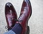 New Pure Handmade Burgundy Leather Lace up Brogue Shoes for Men's