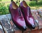New Pure Handmade Plum Color Leather Stylish Lace Up Shoes For Men's
