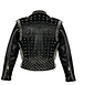 New Men's Full Black Punk Brando Silver Spiked Studded Cowhide Leather Jacket