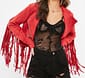 WOMEN'S NEW HANDMADE POPULAR RED WESTERN FRINGES SUEDE LEATHER JACKETS