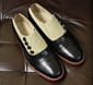 Men's Handmade Beige Suede & Black Leather Slip On Loafer Style Button Shoes Dress & Formal Wear Shoes