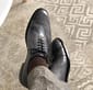 New Pure Handmade Leather Gray Shaded Stylish Lace Up Dress Shoes For Men's