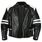Men's Custom Made Black & White Leather Zipper Style Fashion Biker Leather Jackets