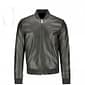 New Men's Handmade Black Leather Stylish Zip Up Bombers Jackets