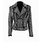 Womens Rock Star All over Silver Studded Cowhide Leather Moto Jacket