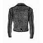 Womens Rock Star All over Silver Studded Cowhide Leather Moto Jacket