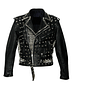 New Men's Full Black Punk Brando Silver Spiked Studded Cowhide Leather Jacket