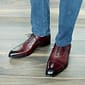 New Pure Handmade Maroon Leather Stylish Lace Up Shoes For Men's