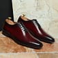 New Pure Handmade Dark Maroon Leather Stylish Lace Up Dress Shoes For Men's