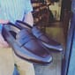 New Pure Handmade Dark Brown Leather Stylish Loafer Shoes for Men's