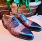 New Men's Pure Handmade Multi shaded Ostrich Leather Monk Strap Stylish Shoes